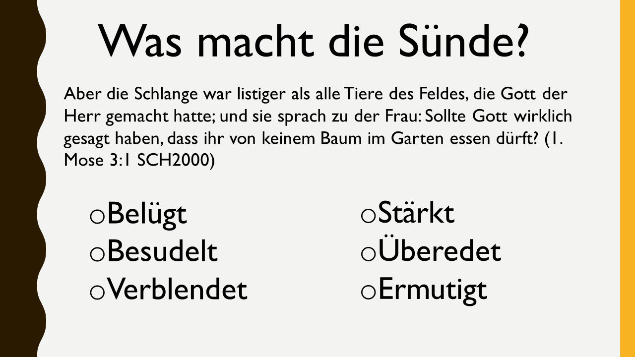 macht eine Sünde aus